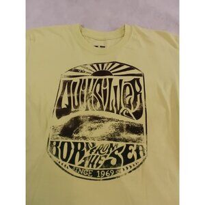 Quiksilver Womens Yellow T-Shirt Born from the Sea since 1969 Large